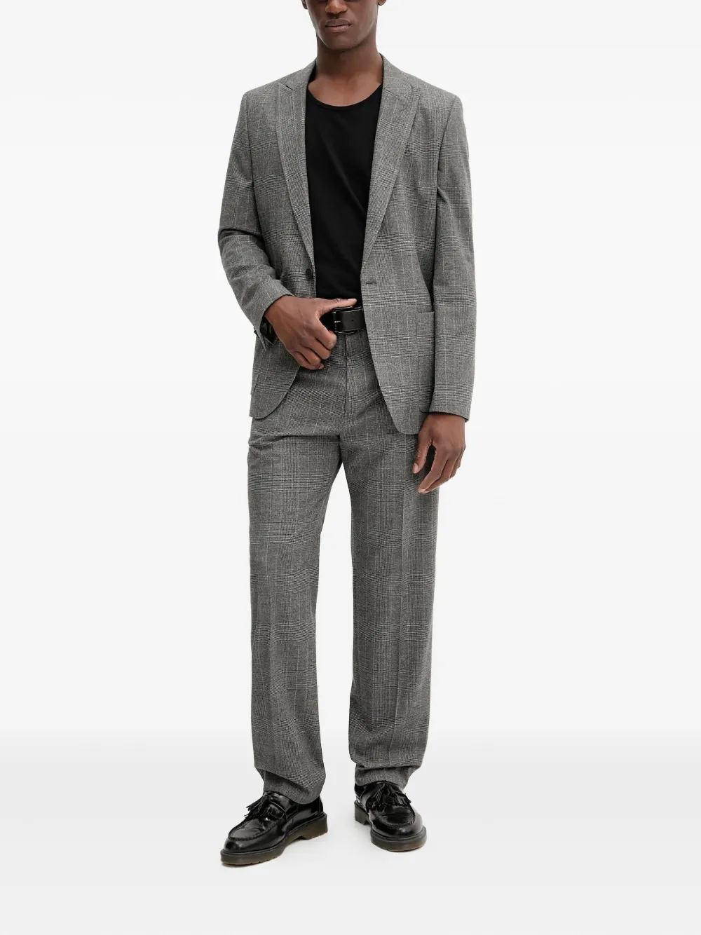 HUGO checked suit trousers - Grijs