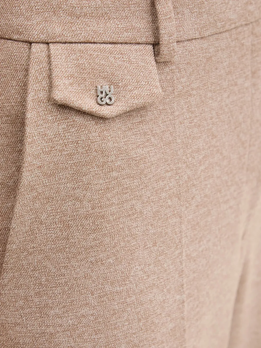 HUGO Broek met geplooide zak Beige