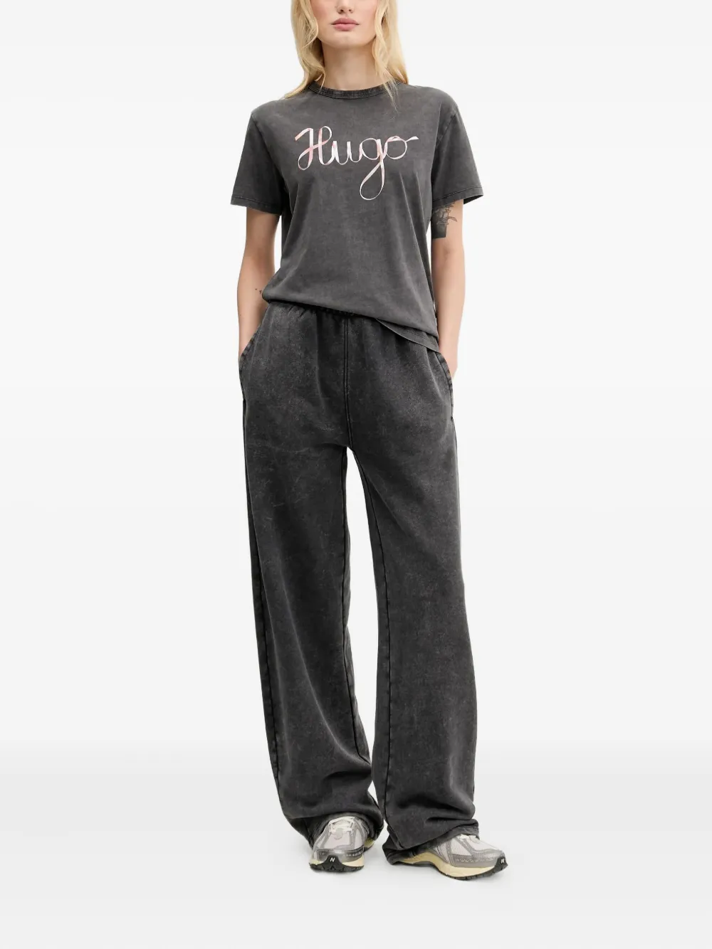 HUGO pocket-detail sweatpants - Zwart