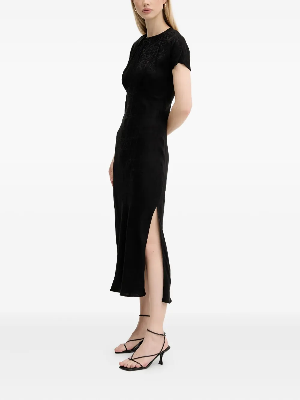 HUGO printed midi dress - Zwart