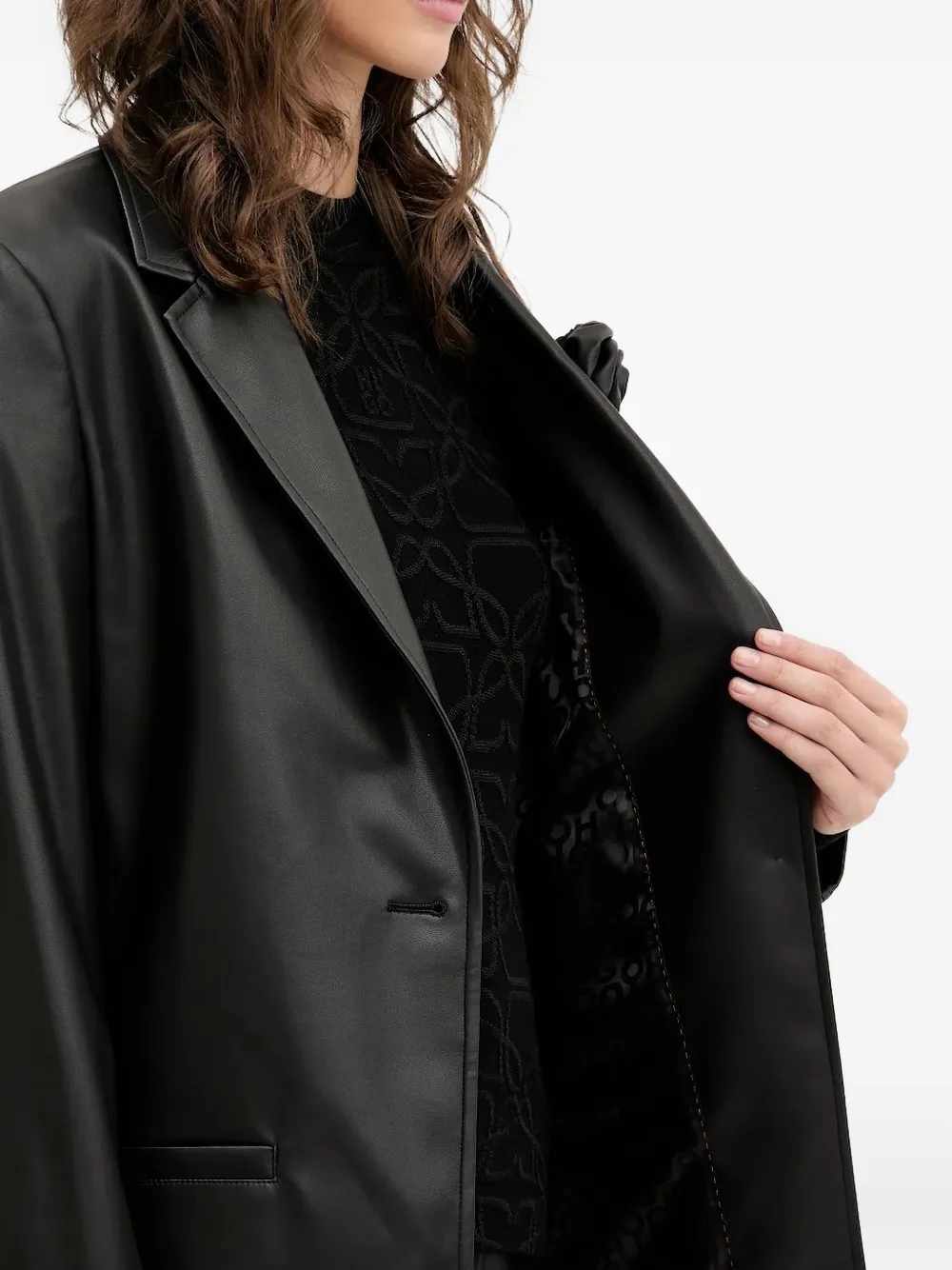 Hugo Boss Rose-embellished Blazer In Black