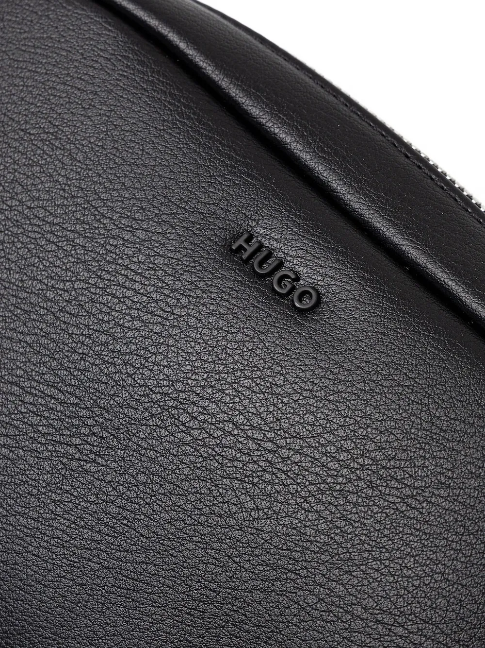 HUGO leather zip-top cross body bag Zwart