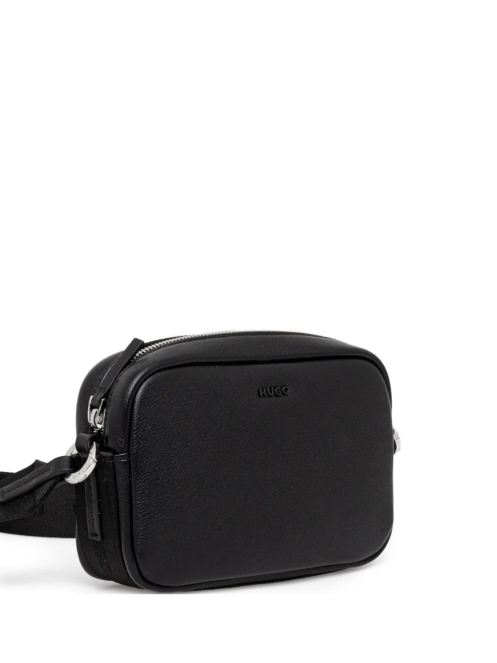 HUGO leather zip-top cross body bag | Black | Image 1