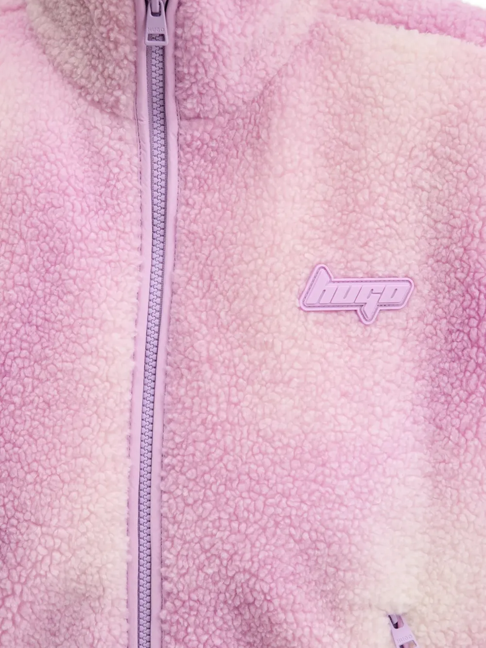 HUGO Fleece gilet met tie-dye print Roze