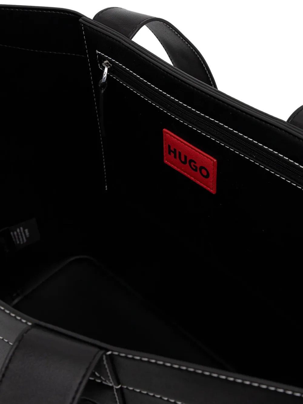 HUGO Shopper met geborduurd logo Zwart