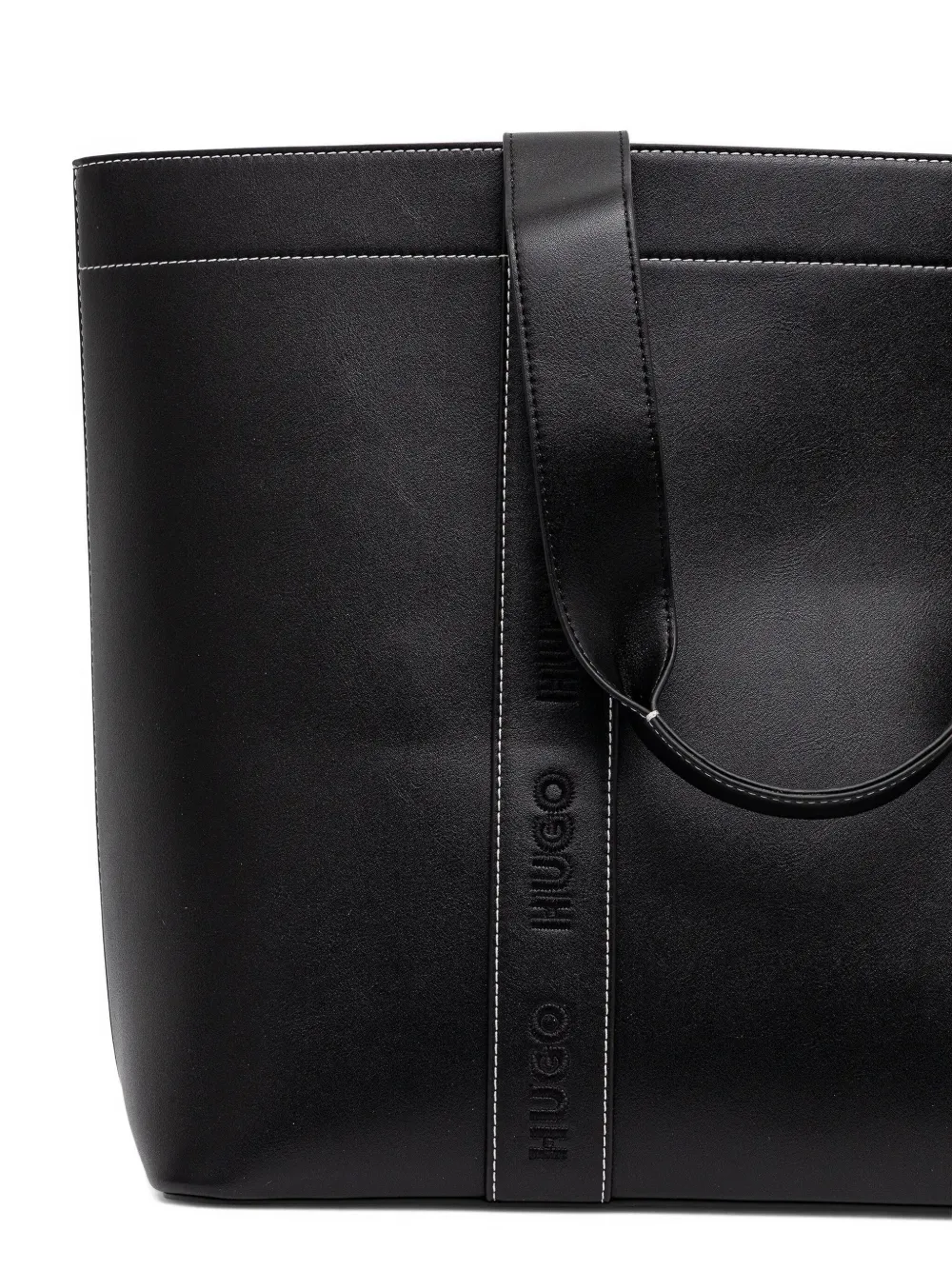 HUGO Shopper met geborduurd logo Zwart