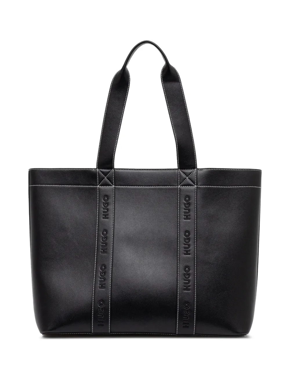 HUGO Shopper met geborduurd logo Zwart