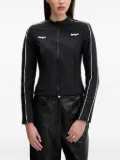 HUGO logo-appliqué zip-up jacket - Black