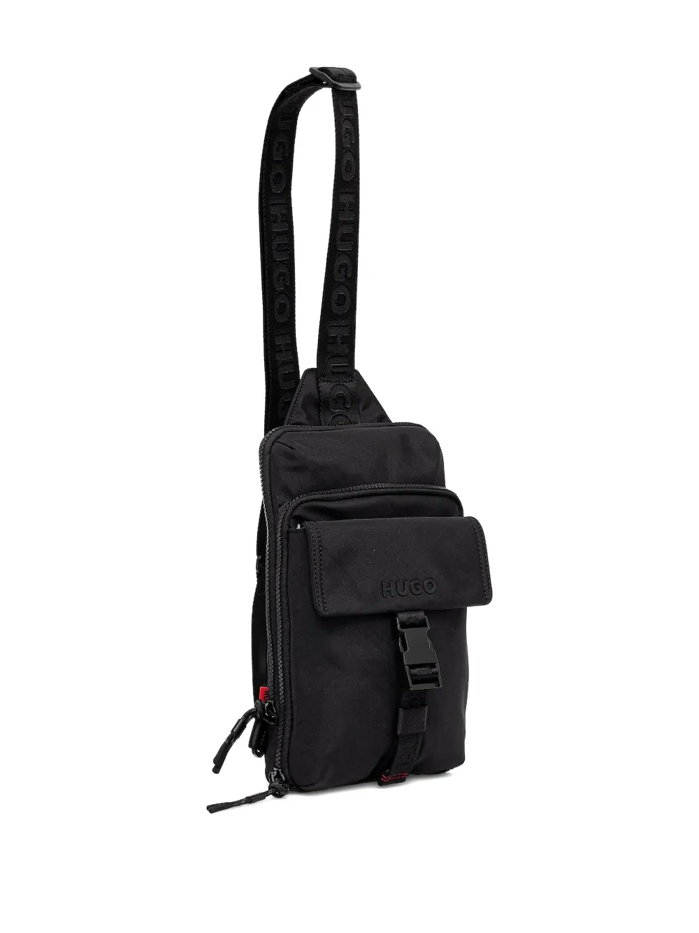 HUGO buckle-fastening messenger bag Zwart