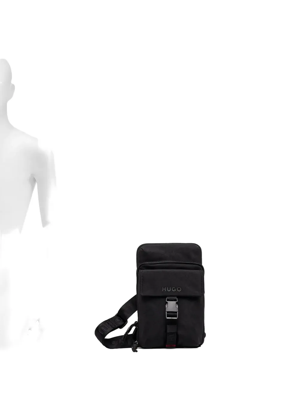 HUGO buckle-fastening messenger bag Zwart