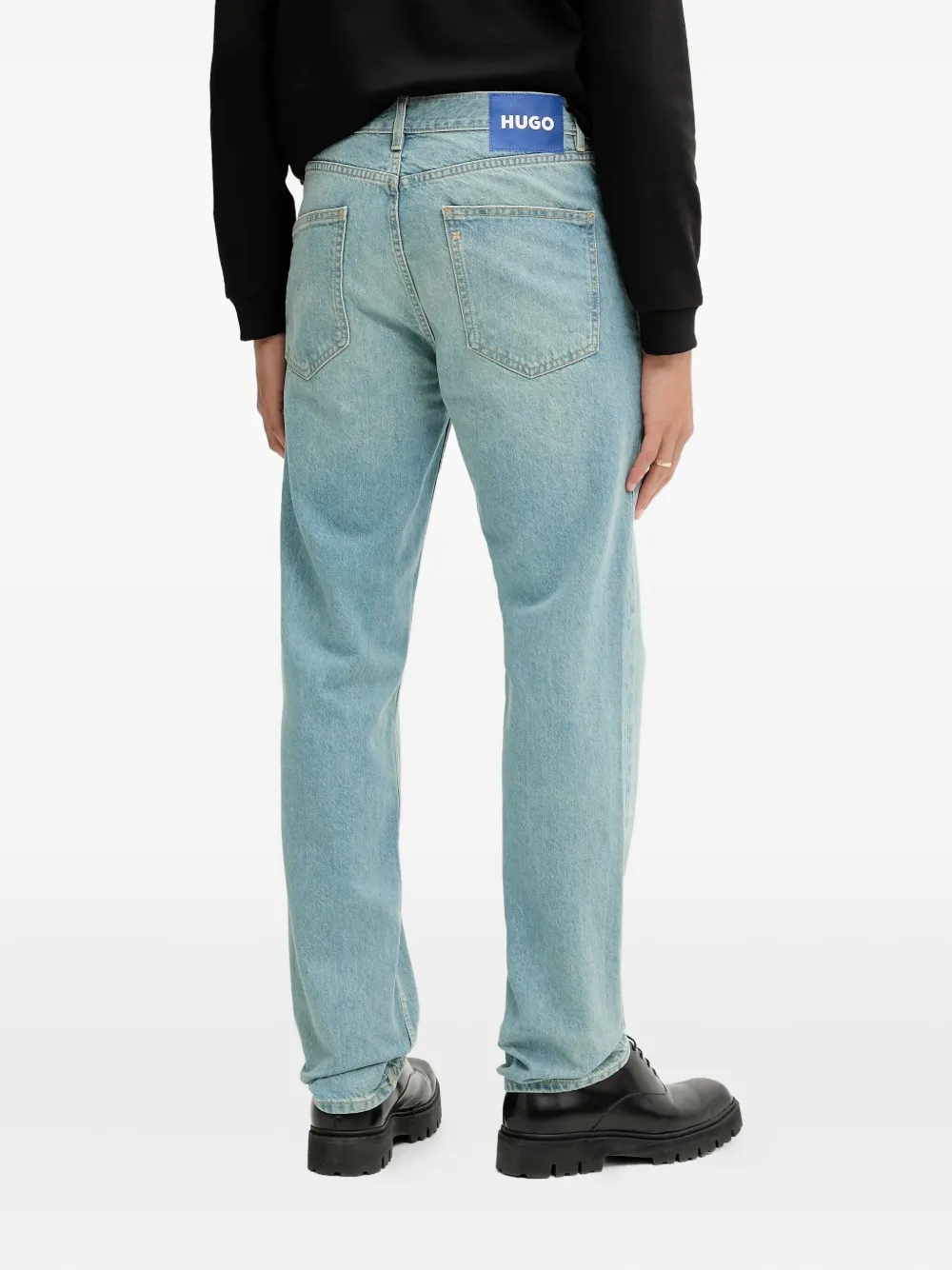 HUGO Jeans met vervaagd effect Blauw