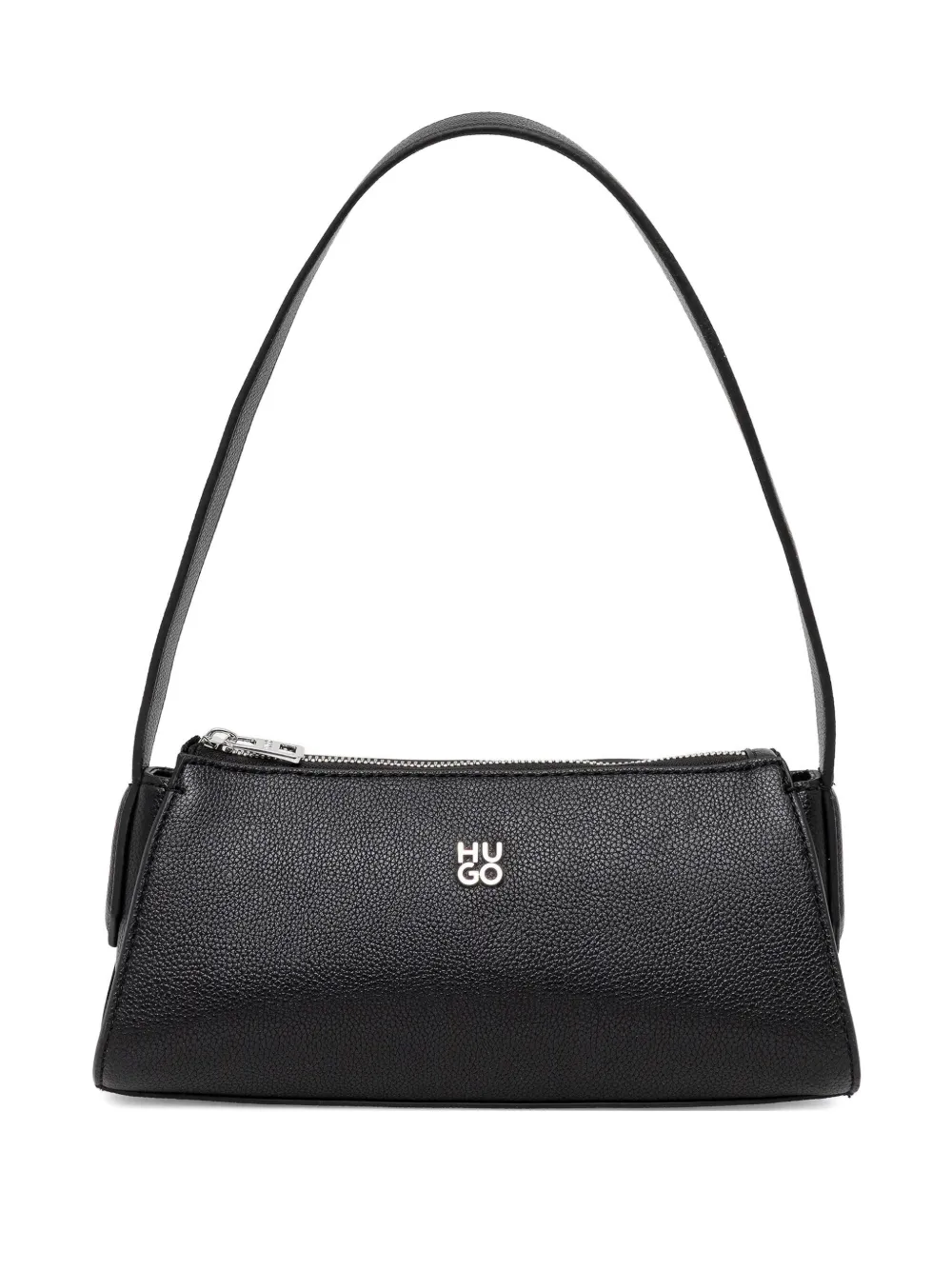 zip-top curved shoulder bag