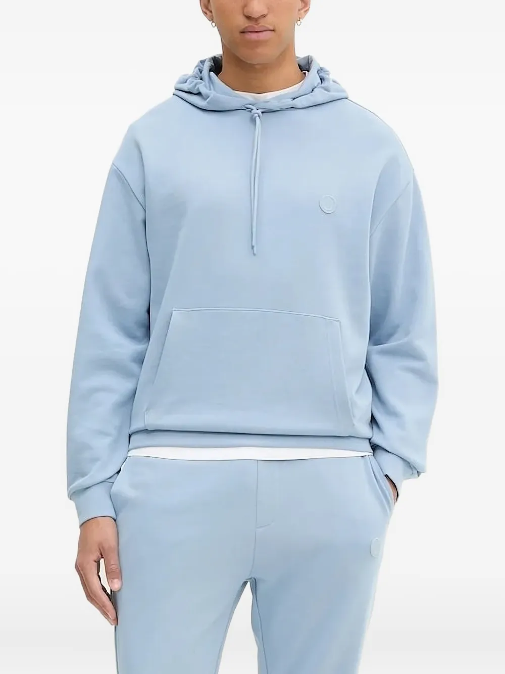 HUGO Hoodie met logopatch Blauw