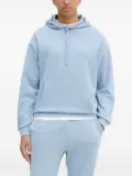 HUGO logo-patch hoodie - Blue