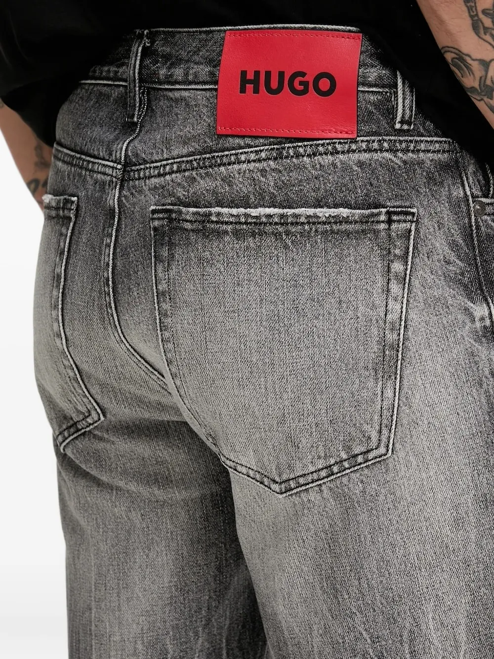 Hugo Boss Distressed-effect Jeans In Gray