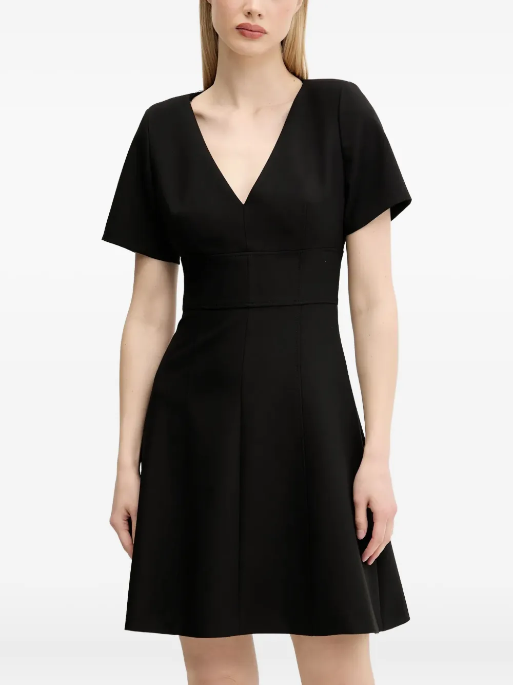 V-neck short-sleeve mini dress