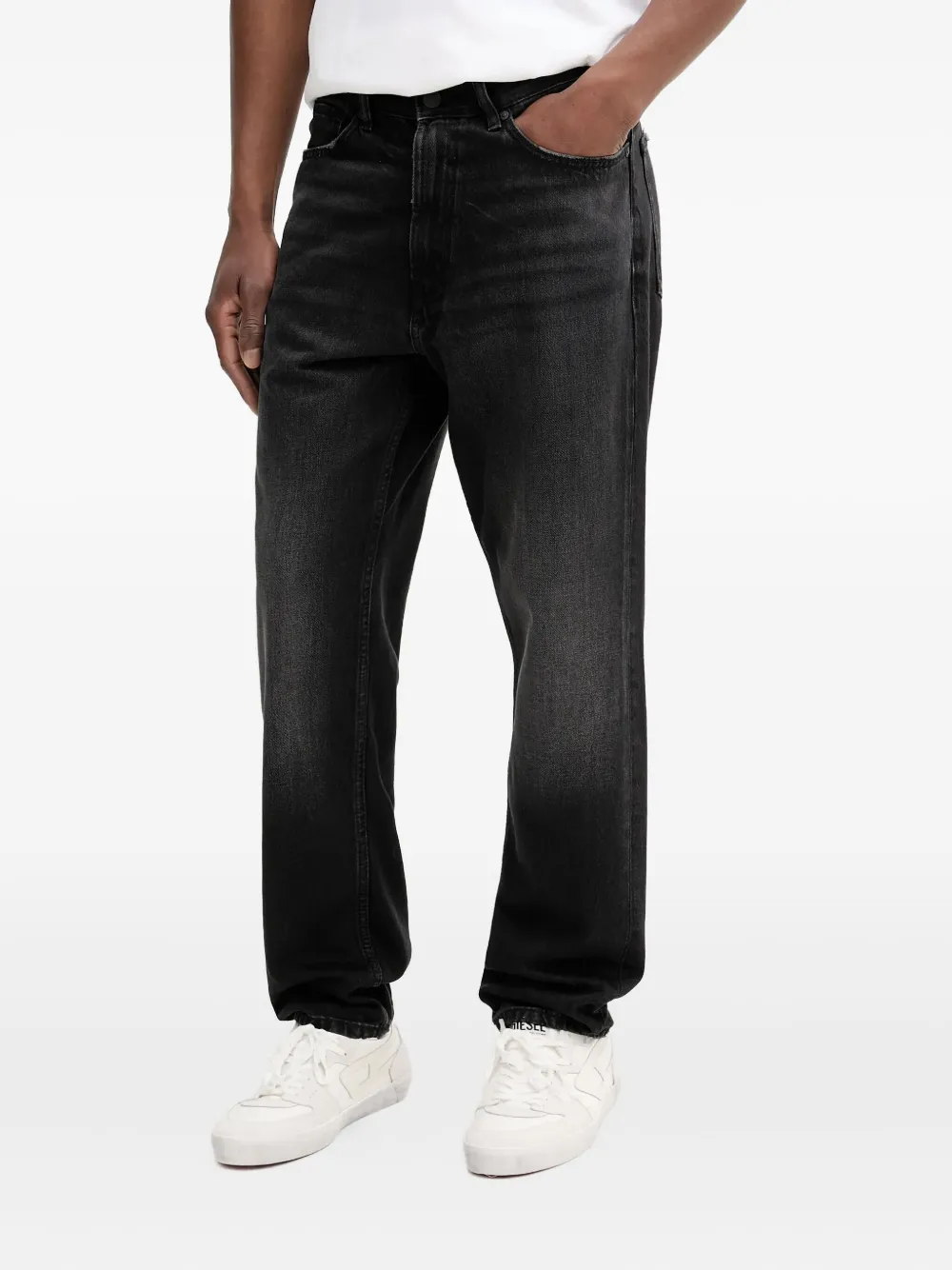 logo-patch cotton jeans