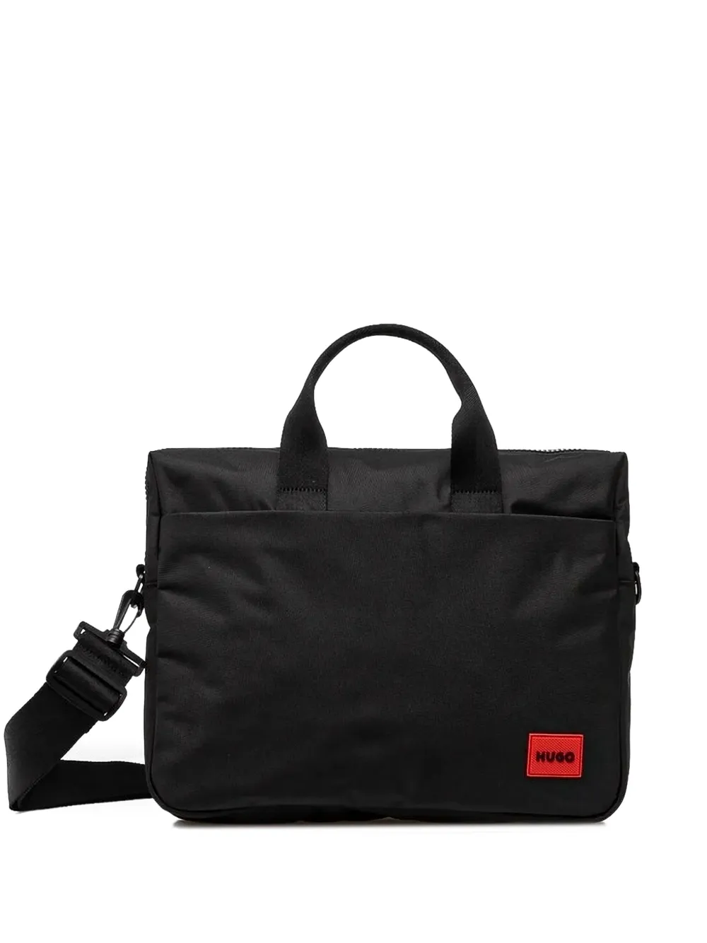 HUGO logo-patch laptop bag | Black | Image 1