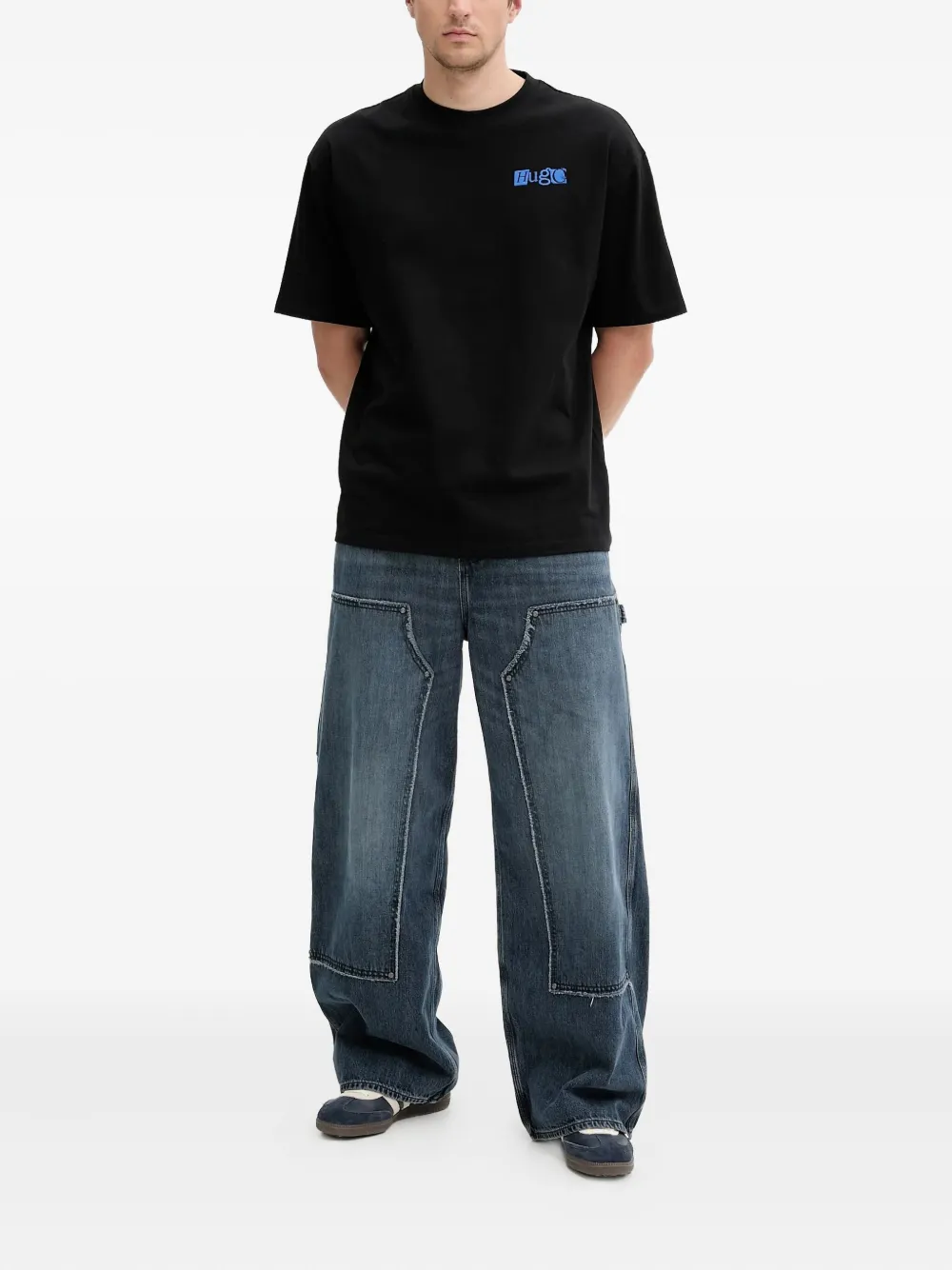HUGO patchwork panelled jeans - Blauw