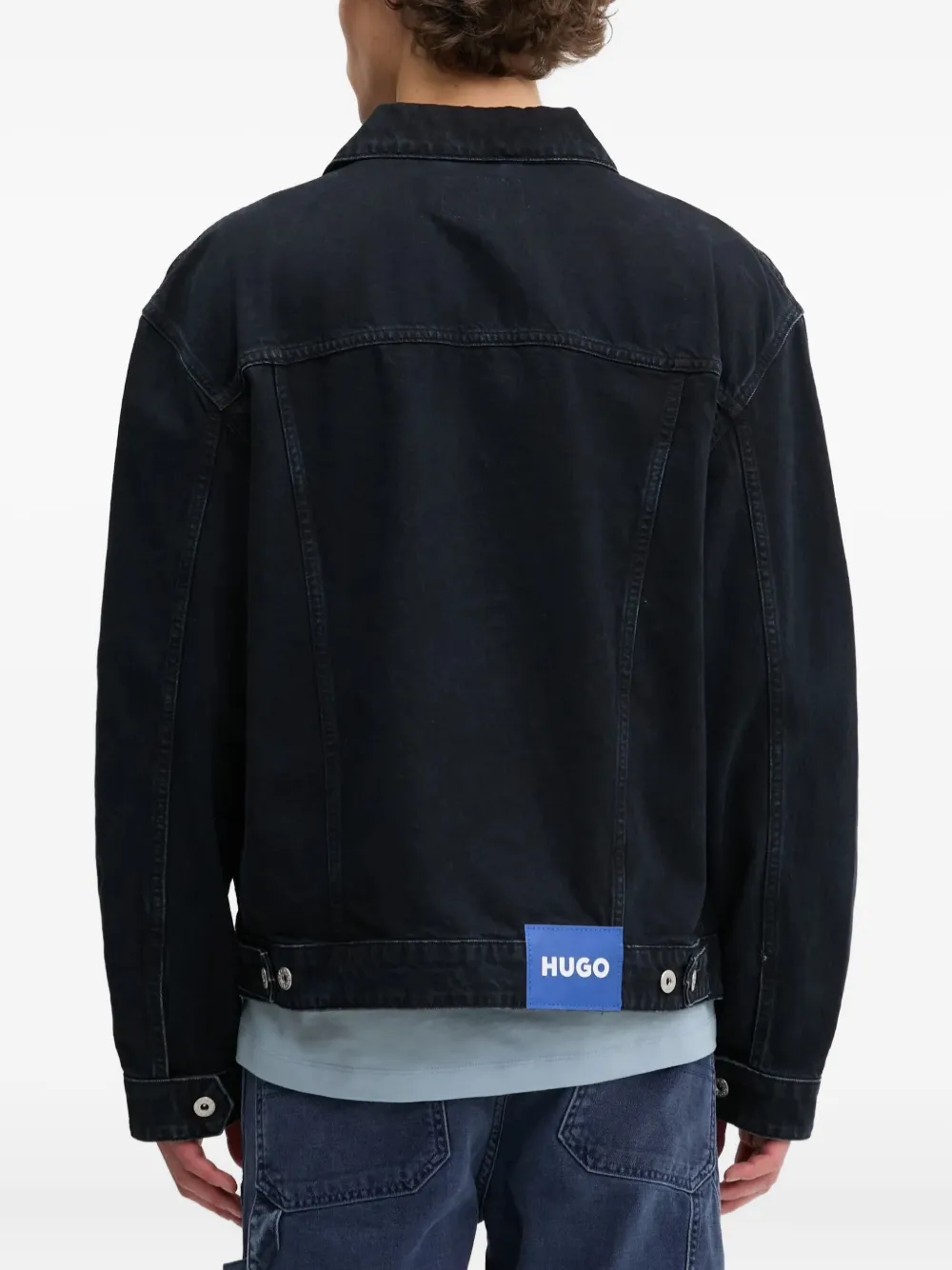 HUGO Denim jack Zwart