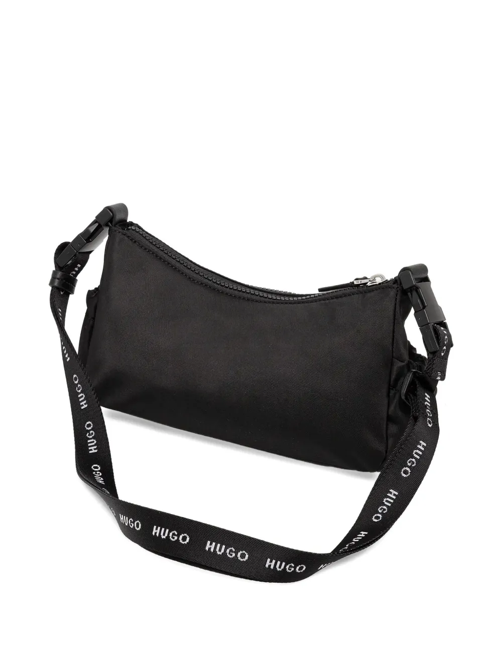 HUGO embossed-logo shoulder bag - Zwart