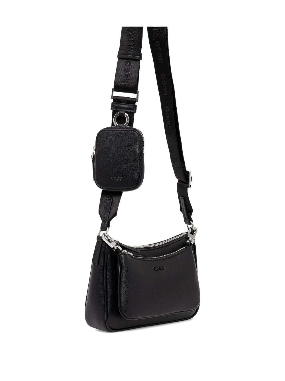 HUGO detachable-pouch crossbody bag Zwart