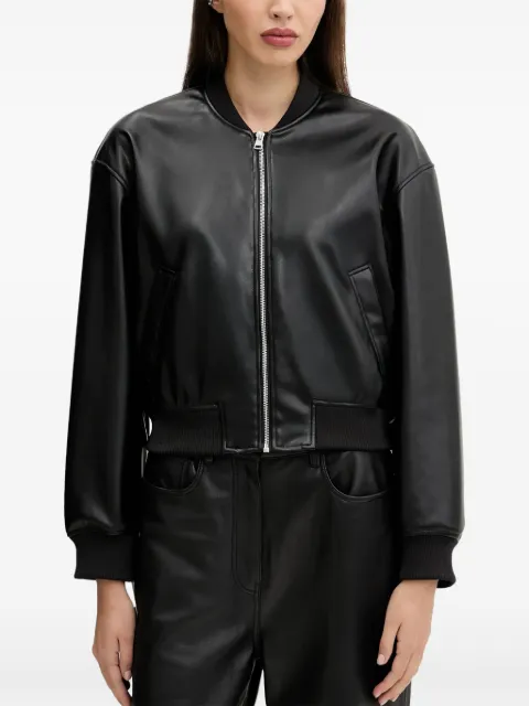 HUGO zip-front ribbed-cuff jacket