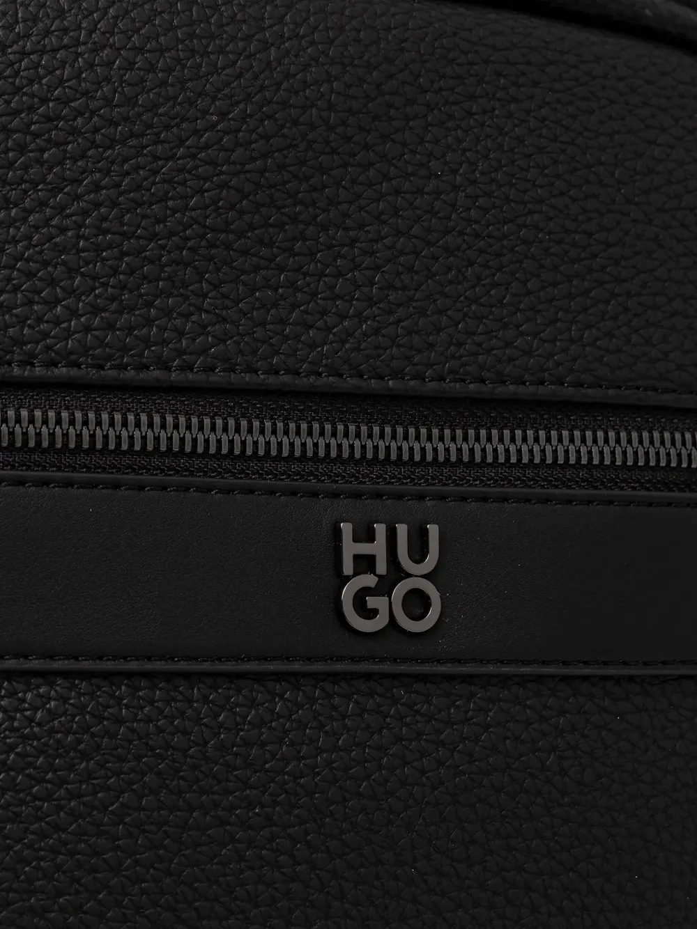 HUGO Rugzak met leren effect en logoplakkaat Zwart
