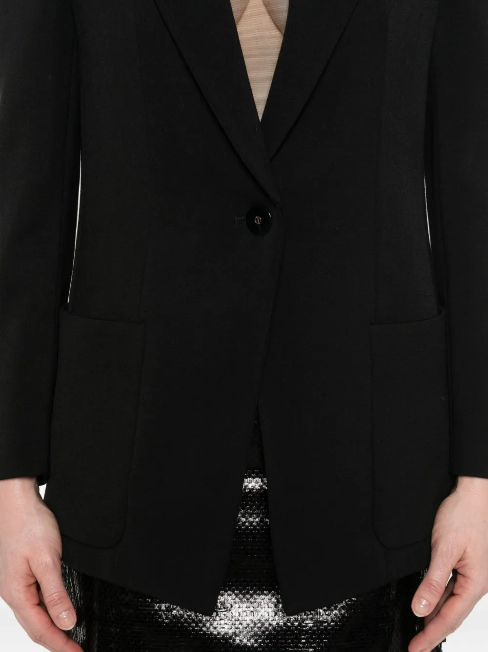 Giorgio Armani Blazer met enkele rij knopen Zwart