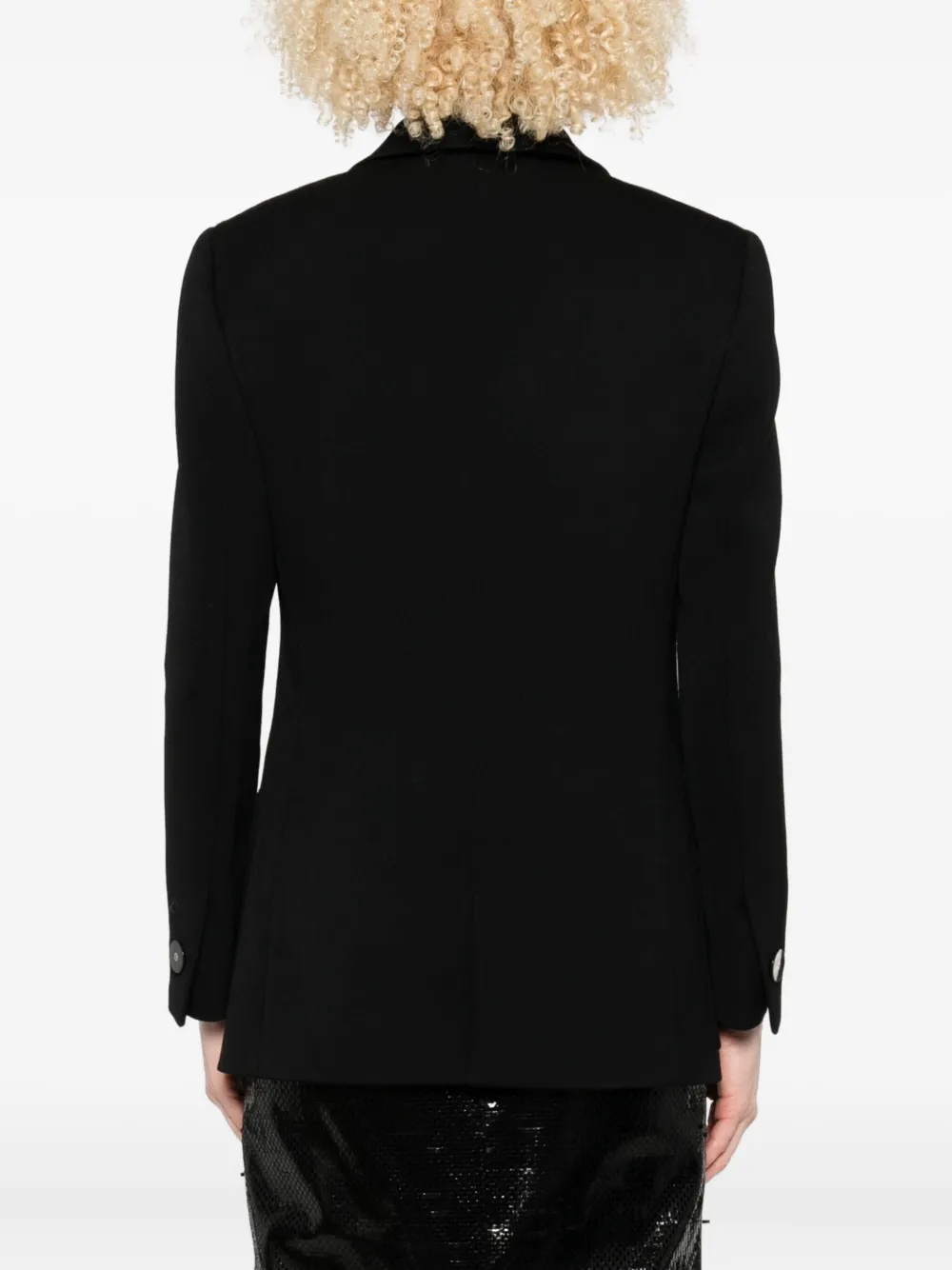 Giorgio Armani Blazer met enkele rij knopen Zwart