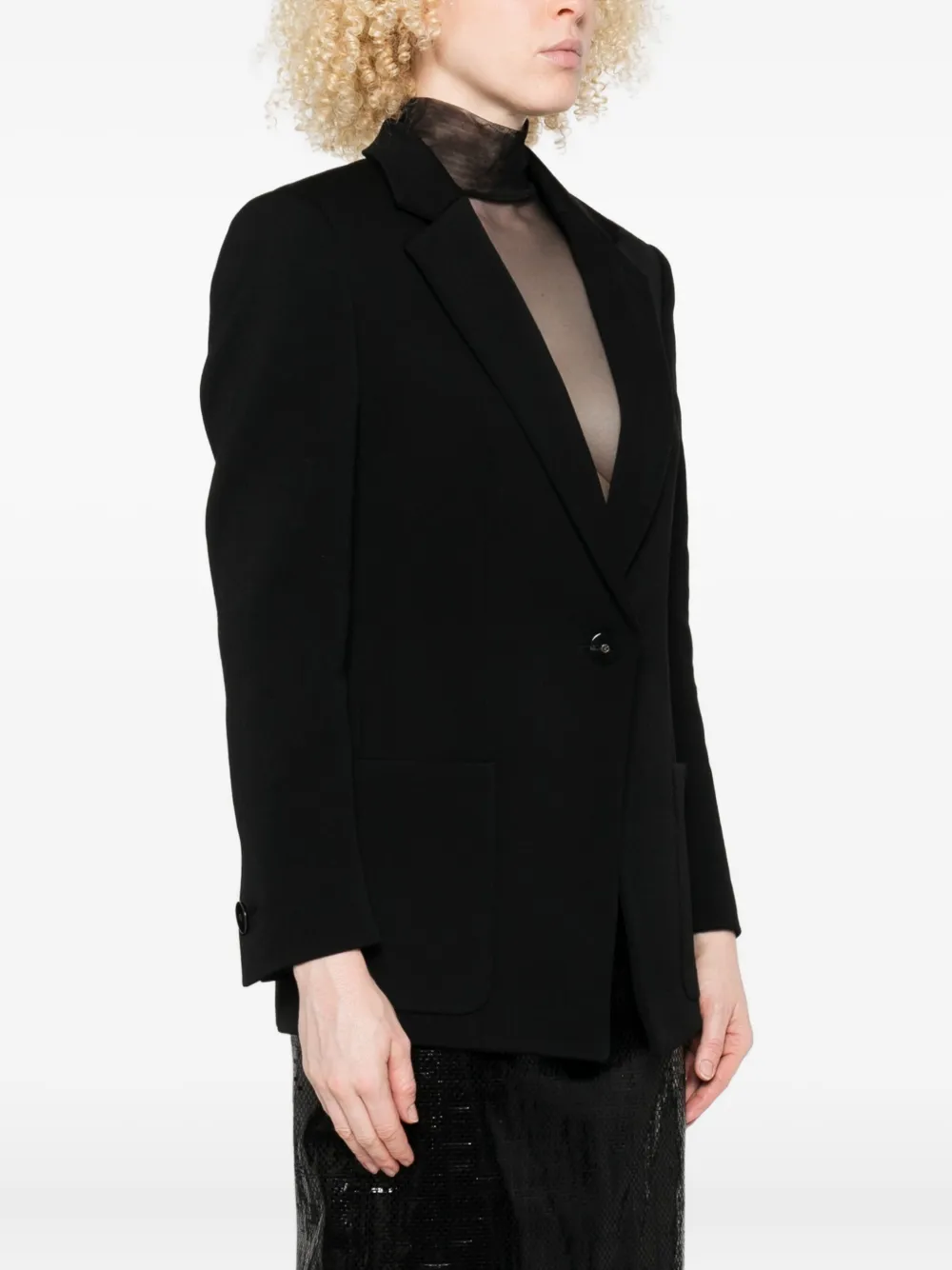 Giorgio Armani Blazer met enkele rij knopen Zwart