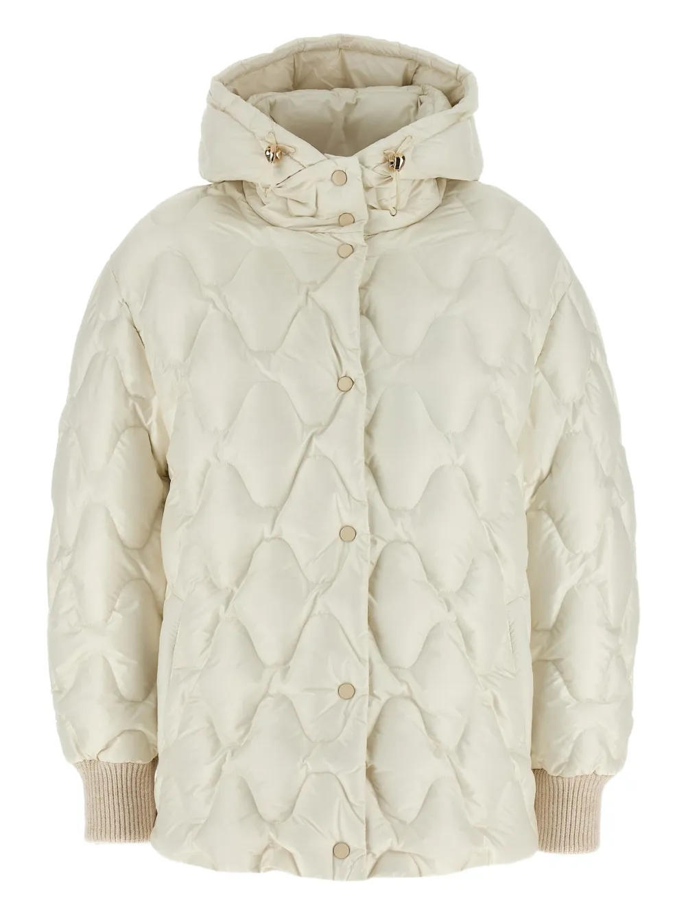 Fabiana Filippi wave-quilted hooded-neck jacket - ホワイト Fabiana Filippi wave-quilted hooded-neck jacket - ホワイト