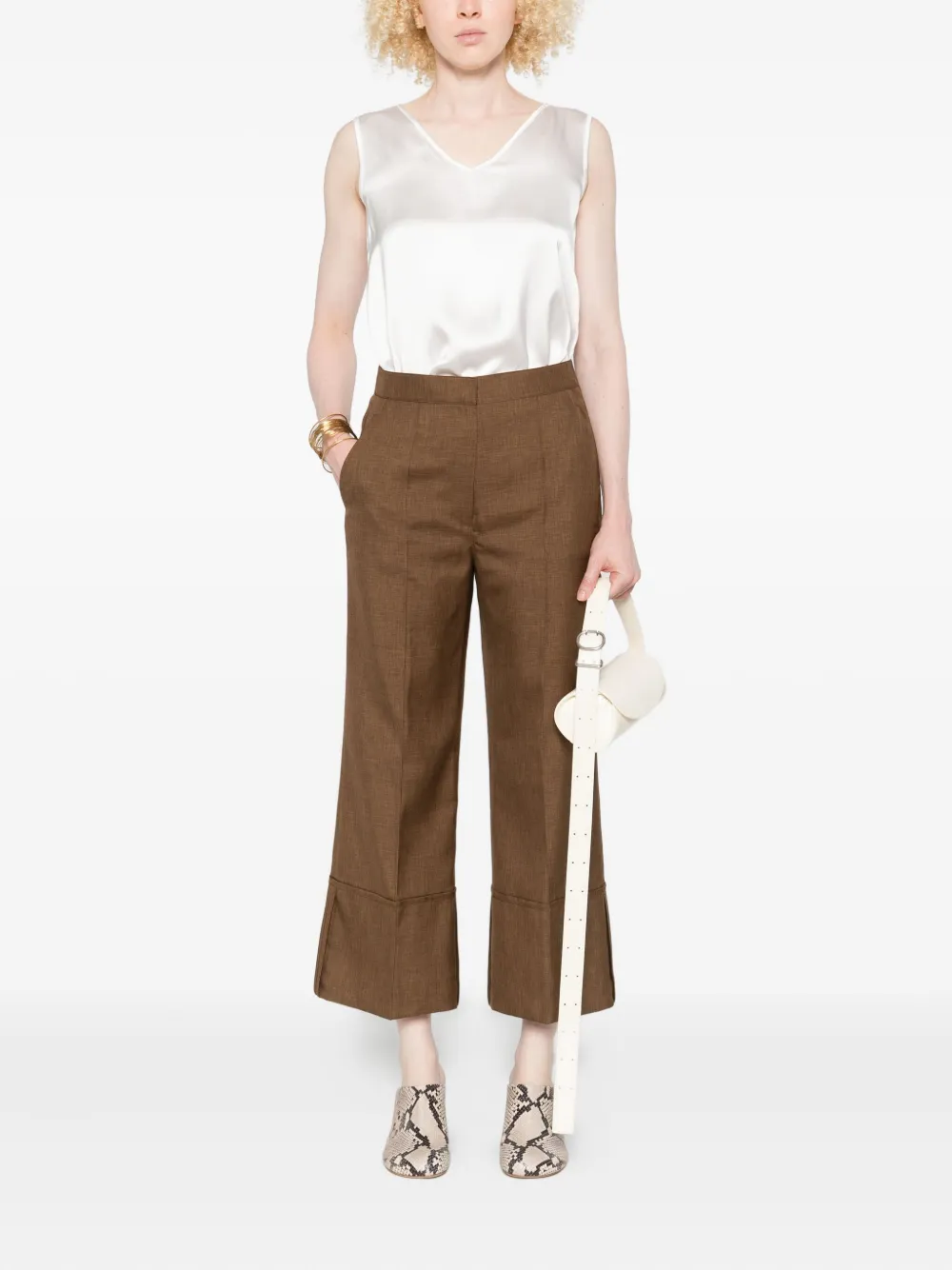 Theory Broek met omgeslagen pijpen Bruin