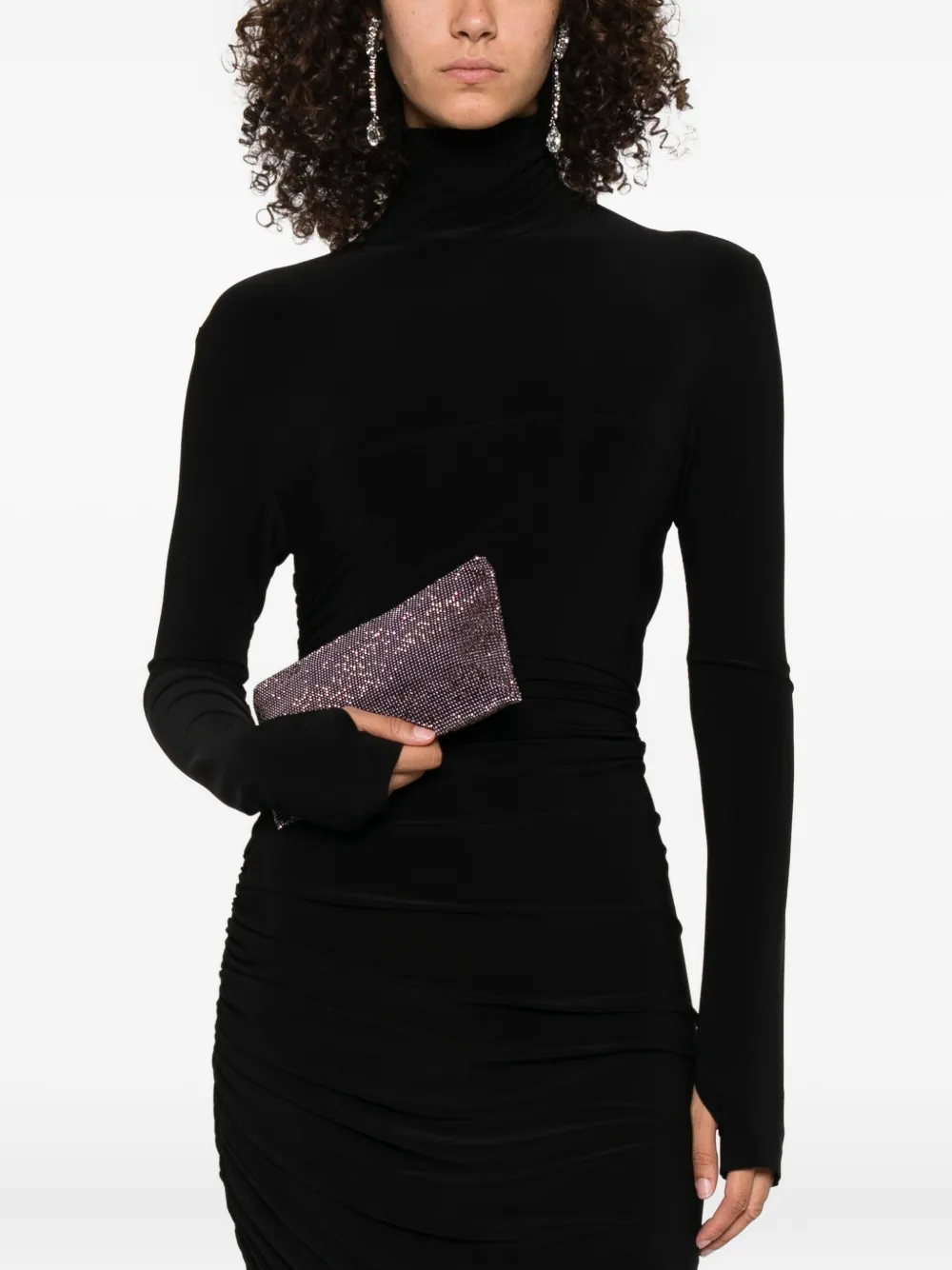Benedetta Bruzziches Clutch verfraaid met kristallen Paars