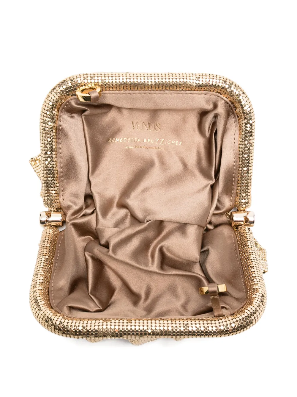 Benedetta Bruzziches Chainmail clutch Goud