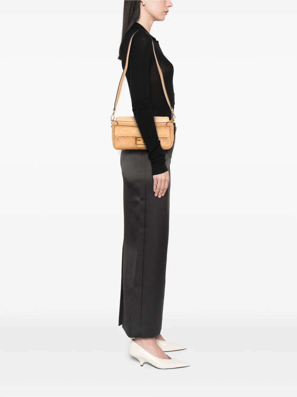 Fendi Pre-Owned 2010-2025 Zucca Embossed Leather Baguette satchel | Pre-Owned | Image 2
