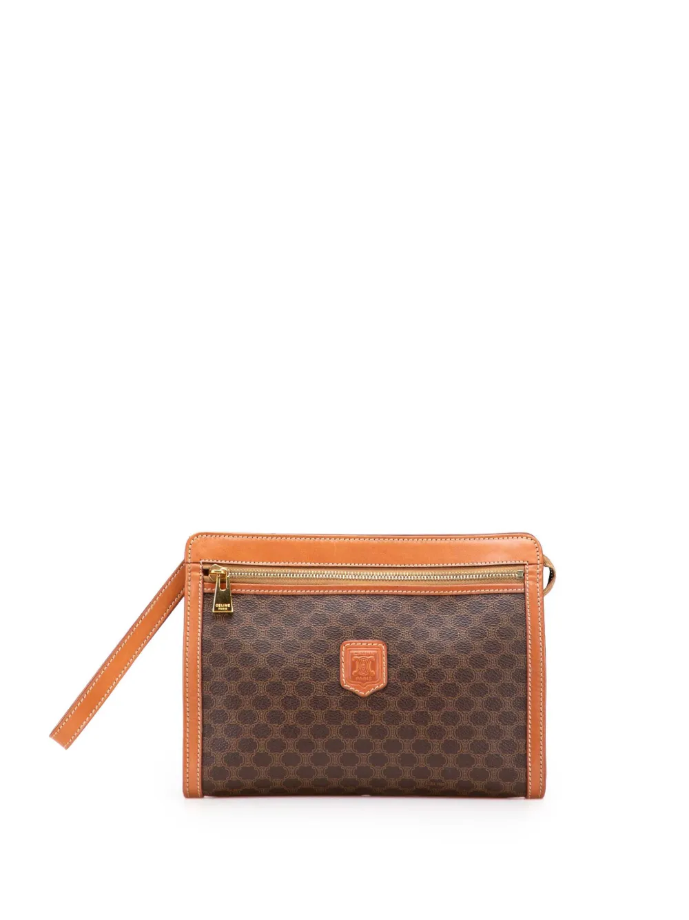 Céline Pre-Owned 1997 Macadam Coated Canvas clutch bag | Brown | Image 1
