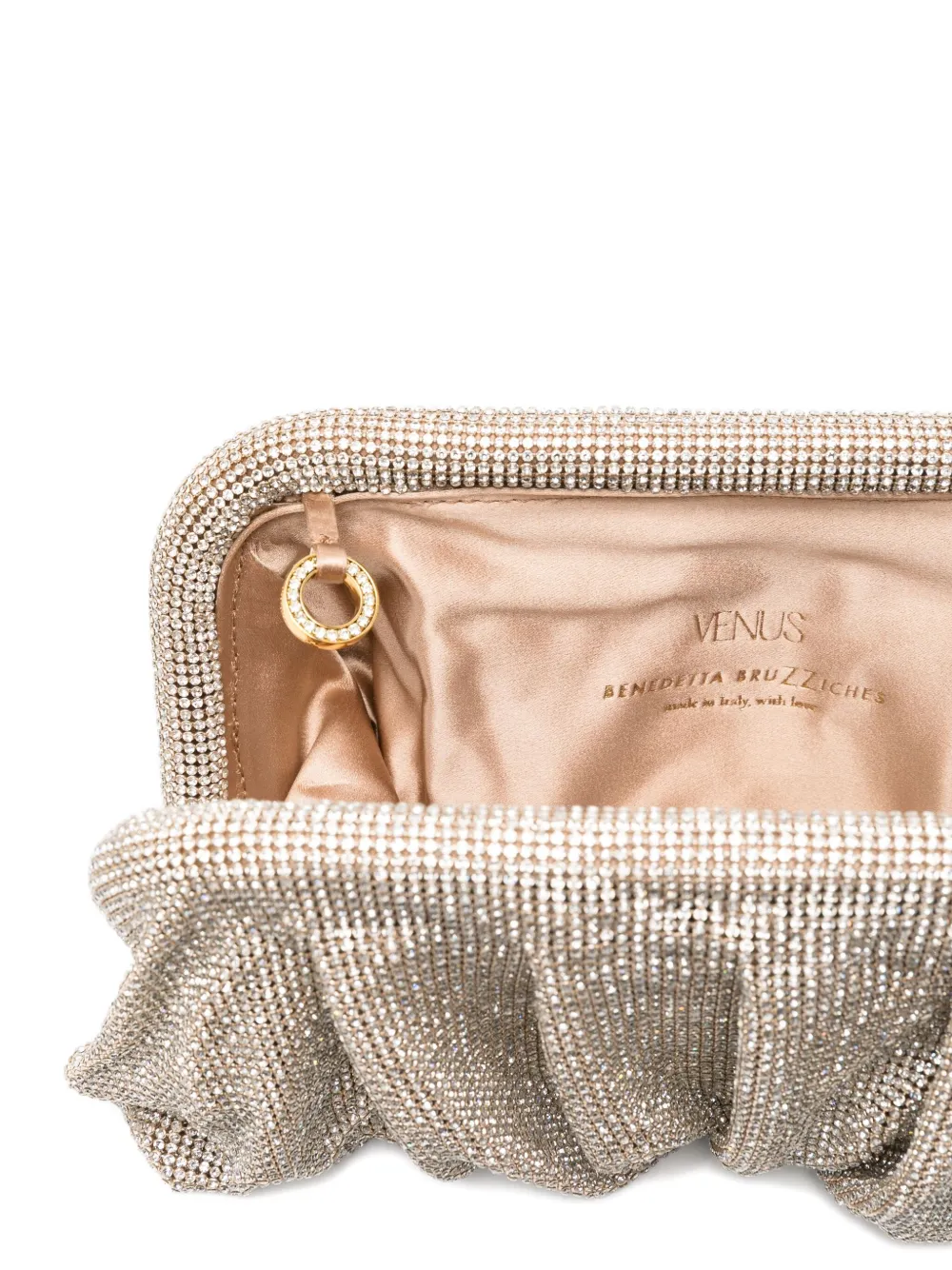 Benedetta Bruzziches Verfraaide gesmockte clutch Wit