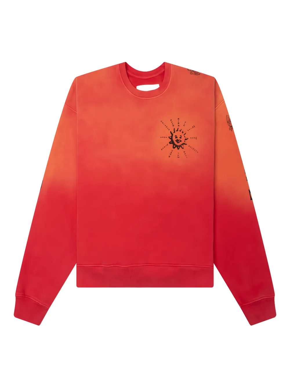 D-R-G-N Balance bleached torso-print crew neck sweatshirt - オレンジ D-R-G-N Balance bleached torso-print crew neck sweatshirt - オレンジ