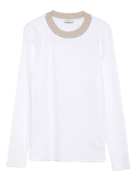 Peserico embellished-round-neck top