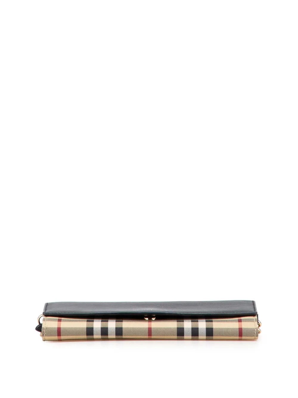 Pre-owned Burberry 2000-2017 House Check Henley Canvas And Leather Wallet On Chain Crossbody Bag