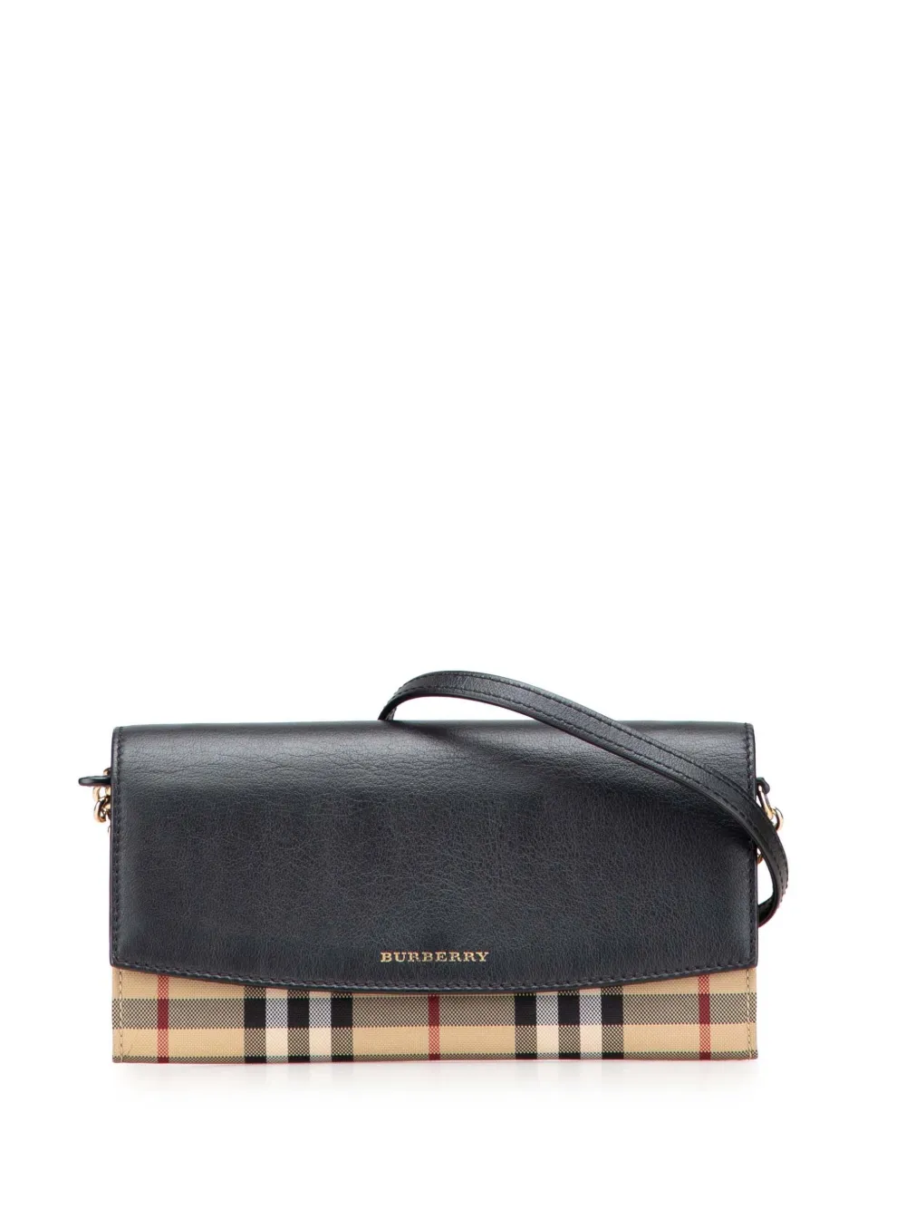 Burberry Pre-Owned 2000-2017 House Check Henley Canvas and Leather Burberry Pre-Owned 2000-2017 House Check Henley Canvas and Leather