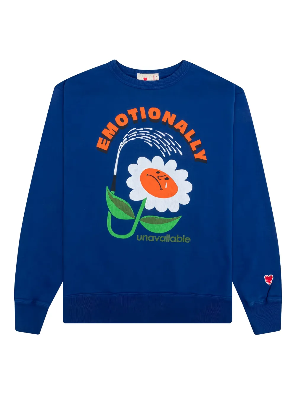 Emotionally Unavailable flower-graphic crew-neck sweater | Blue | Image 1