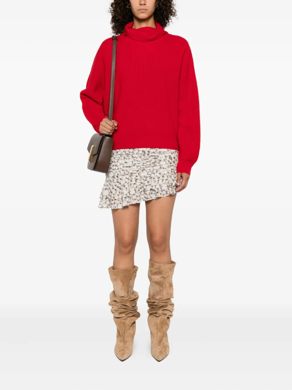 ISABEL MARANT Geribbelde coltrui Rood