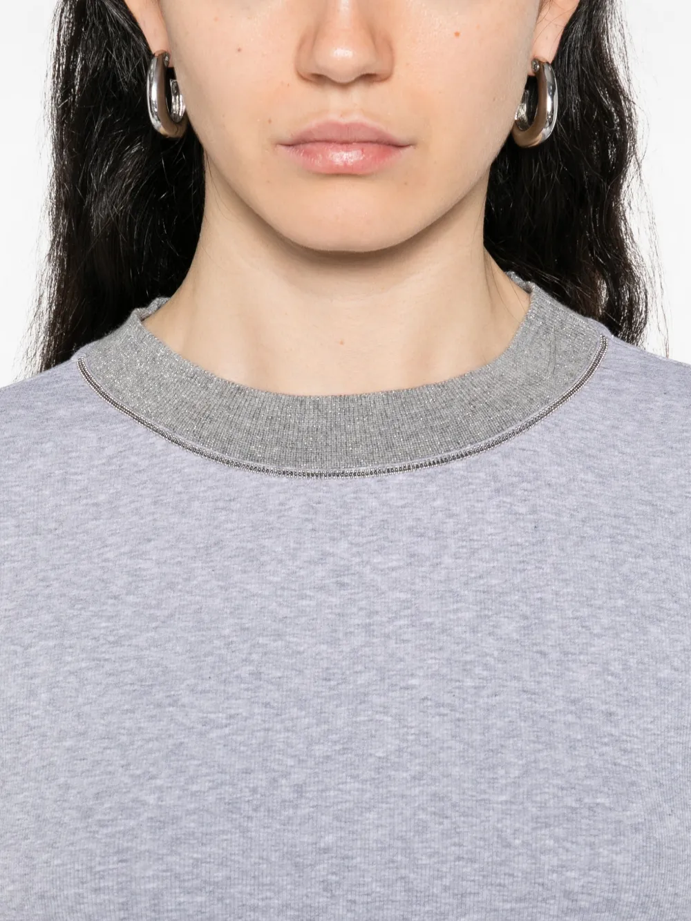 Peserico Sweater met verfraaide hals Grijs