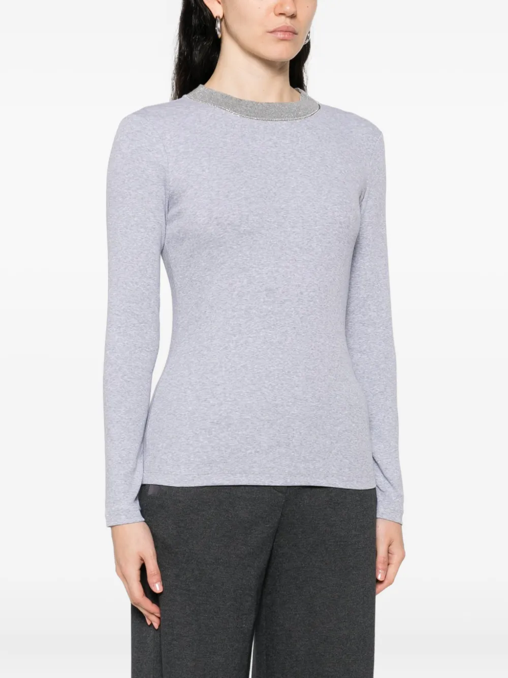 Peserico Sweater met verfraaide hals Grijs