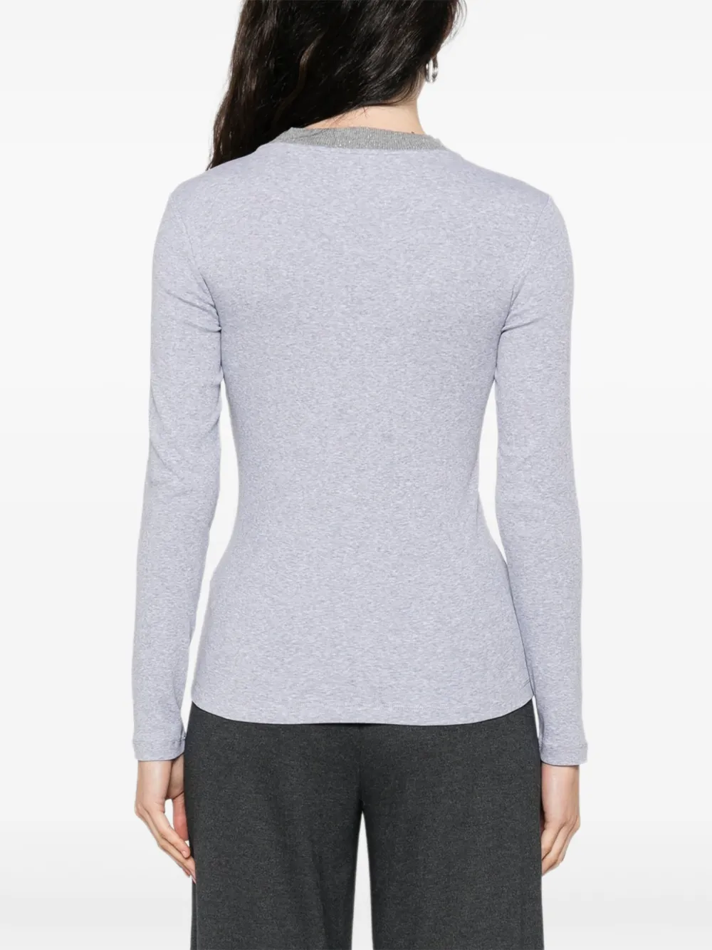 Peserico Sweater met verfraaide hals Grijs