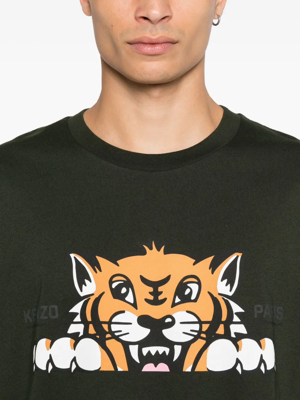 Kenzo tiger-graphic t-shirt Groen