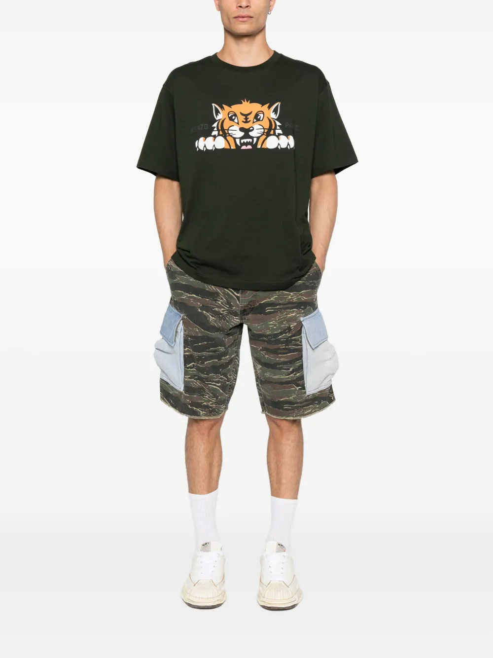Kenzo tiger-graphic t-shirt Groen