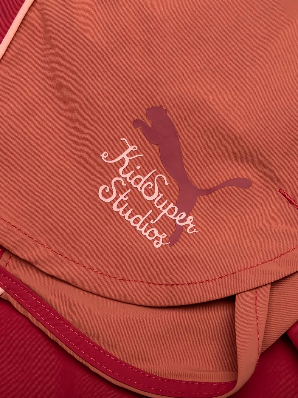 PUMA x KidSuper panelled drawstring shorts Rood